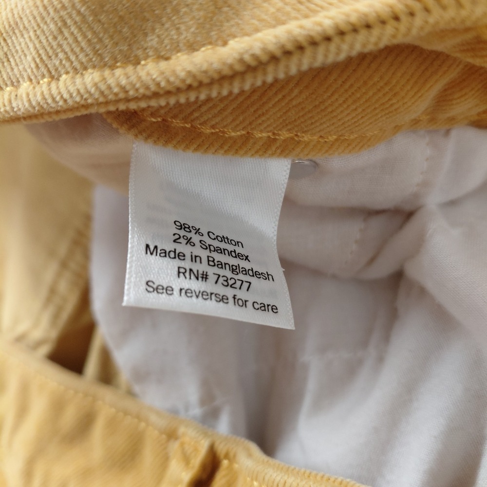 Croft & Barrow Mustard Yellow Corduroy Pants Womens Plus Size 24W Pockets - Picture 8 of 9